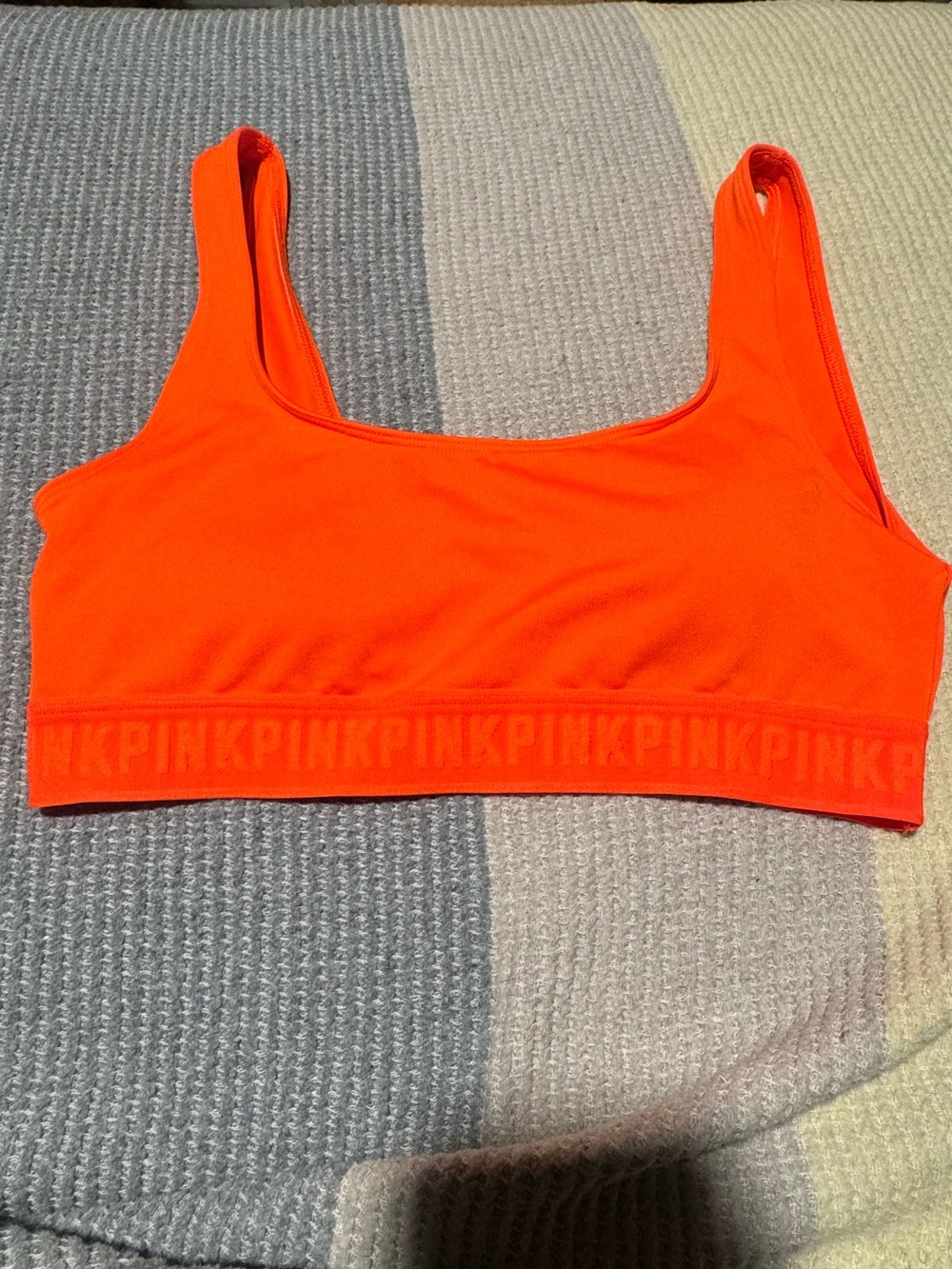 Victoria's Secret PINK Seamless Scoop Sports Bra - Neon Orange